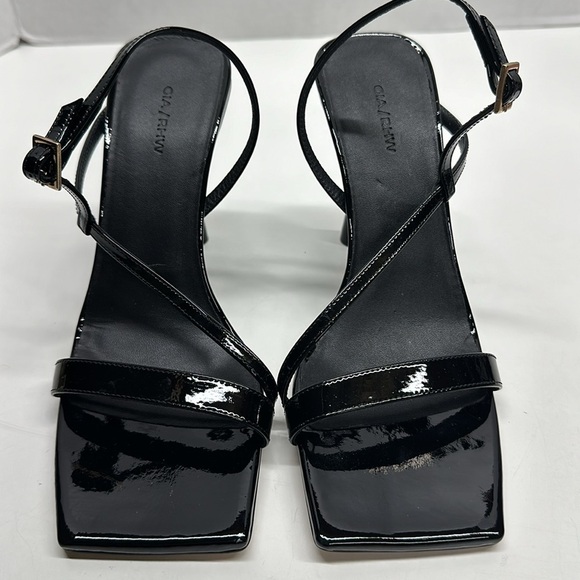 Gia Borghini RHW Rosie High Heels Shoes Square Toe Patent Leather Black Size 7 - Picture 4 of 14